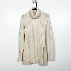 NAADAM Cable Turtleneck Tunic wool blend Sweater size small